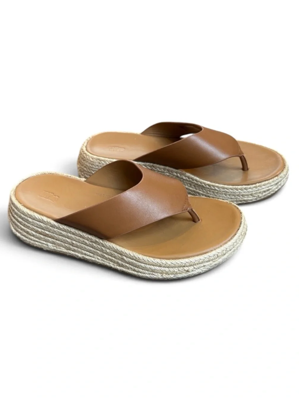 FitFlop F-mode Espadrille Leather Flatform Sandals Women’s 6